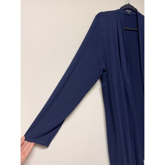 J. JILL Wearever Collection Navy Blue Open Front Long Line Cardigan, Sz L - Picture 2 of 8